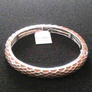 Lia Sophia Honey Lust Bracelet Burnt Orange Stretch Bangle 7" NWT Perfect M552